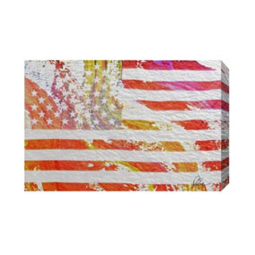 American Flag Flare (Canvas Print) / 12" x 18"