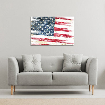 American Grunge Flag (Canvas Print) / 152 x 101 x 4cm