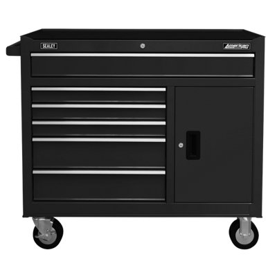 American Pro Rollcab 6 Drawer With Ball Bearing Slides 4 Keys Black AP4106B - 3