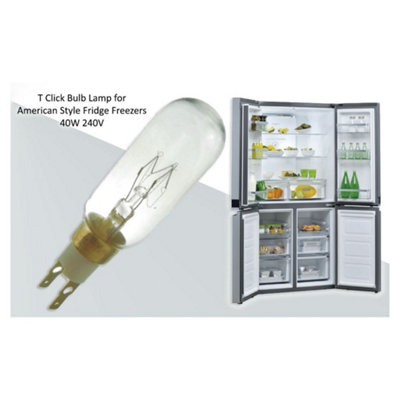 2 x American Style T Click 40W 240V Fridge Freezer Bulb Lamp