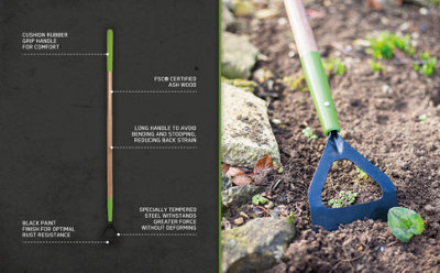 AMES High-Quality Carbon Steel Dutch Hoe - L 149 cm x W 13 cm x D 3.2 cm