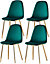 AMES Upholstered Dining Chair (Pack of 4) - Velvet - L52 x W44 x H86 cm - Green
