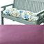 Amethyst Garden Bench Cushion - Comfortable Outdoor Summer Seat Pad with Polyester Filling & Cotton Cover - H7 x W110 x D46cm