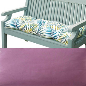 Amethyst Garden Bench Cushion - Comfortable Outdoor Summer Seat Pad with Polyester Filling & Cotton Cover - H7 x W110 x D46cm