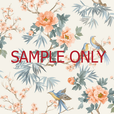 Amie Jardin Chinoiserie Off White Wallpaper Roll Bedroom Hallway Wall Decor Sample Only