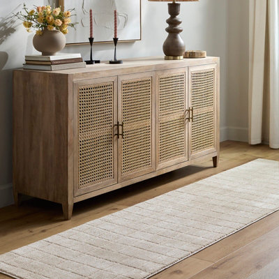 AMINA Our PNW Home x Livabliss Scandi High Pile Light Beige/Light Brown Area Rug 160 x 213 cm