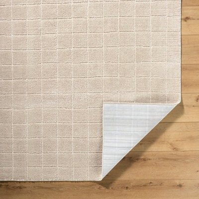 AMINA Our PNW Home x Livabliss Scandi High Pile Light Beige/Light Brown Area Rug 160 x 213 cm