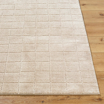 AMINA Our PNW Home x Livabliss Scandi High Pile Light Beige/Light Brown Area Rug 160 x 213 cm
