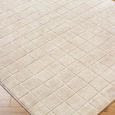 AMINA Our PNW Home x Livabliss Scandi High Pile Light Beige/Light Brown Area Rug 160 x 213 cm