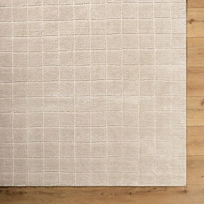 AMINA Our PNW Home x Livabliss Scandi High Pile Light Beige/Light Brown Area Rug 160 x 213 cm