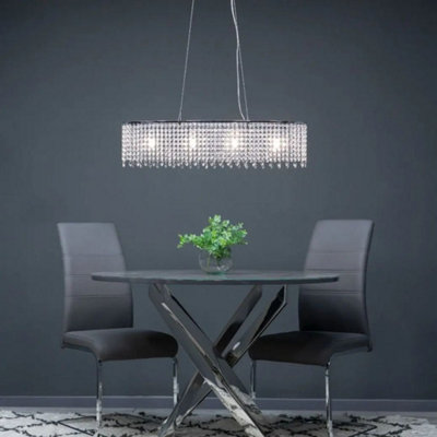 Amity 4 Light Polished Chrome & Crystal Ceiling Pendant