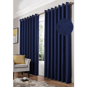 Amond Eyelet Ring Top Curtains Blue 167cm x 137cm