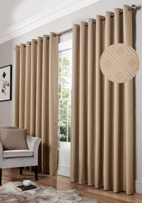 Amond Eyelet Ring Top Curtains Mink 228cm x 183cm