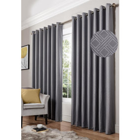 Amond Eyelet Ring Top Curtains Silver 167cm x 137cm