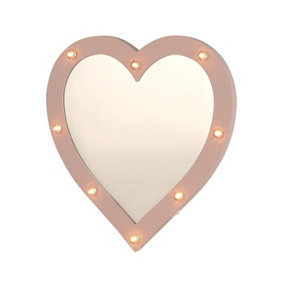 AMORE - CGC Pink Heart Shape LED Mirror Wall Mount