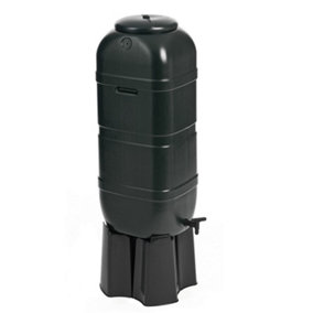 AMOS 100L Slimline Water Butt with Kit - Black