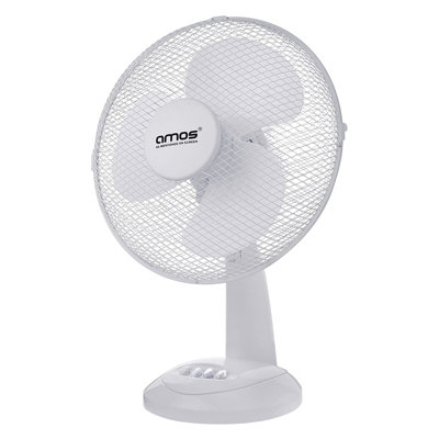 AMOS 12" Oscillating 3 Speed Desktop Desk Table Fan Portable Adjustable Electric Tilting Air Cooling Home Office Fan