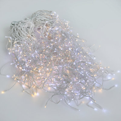 AMOS 1200 LED Warm White Christmas Icicle Lights with Memory Function Timer