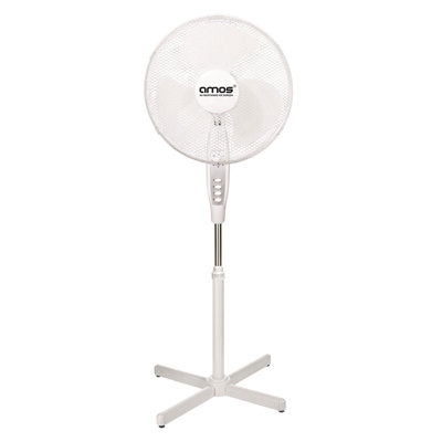 AMOS 16 Inch Pedestal Fan Oscillating Control 3-speed Settings Adjustable Height Portable Indoor Cooling Solution