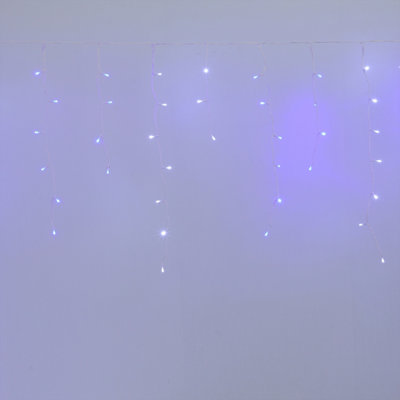AMOS 200 LED Battery Powered Christmas Icicle Lights In Blue & White with Memory Function Timer