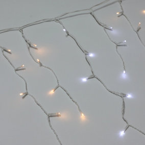 AMOS 200 LED Battery Powered Christmas Icicle Lights In Cool White & Warm White with Memory Function Timer