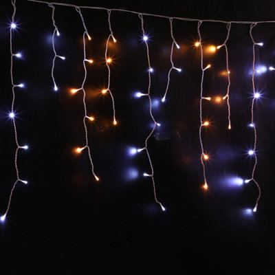 AMOS 200 LED Battery Powered Christmas Icicle Lights In Cool White & Warm White with Memory Function Timer