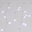 AMOS 200 LED Battery Powered Christmas Icicle Lights In White with Memory Function Timer