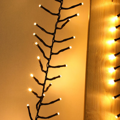 AMOS 240 LED Warm White Christmas Cluster Lights with Memory Function