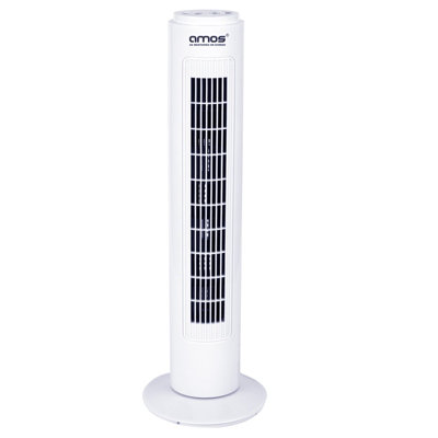 AMOS 29 Inch Tower Oscillating 3 Speed And Timer Free Standing Slim Air Cooling Home Office Fan White