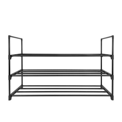 AMOS 3-tier Shoe Rack Organiser - Black