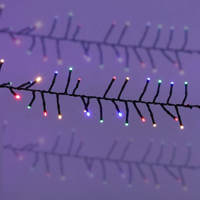 AMOS 300 LED Battery Powered Christmas Cluster Lights Multicoloured with Memory Function Timer