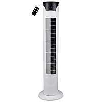 AMOS 32" Oscillating Tower Fan with Remote, 3 Speed Timer Ultra Slim Tall Quiet Free-Standing Electric Home Office Air Cooling