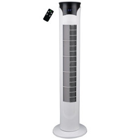 AMOS 32" Oscillating Tower Fan with Remote, 3 Speed Timer Ultra Slim Tall Quiet Free-Standing Electric Home Office Air Cooling