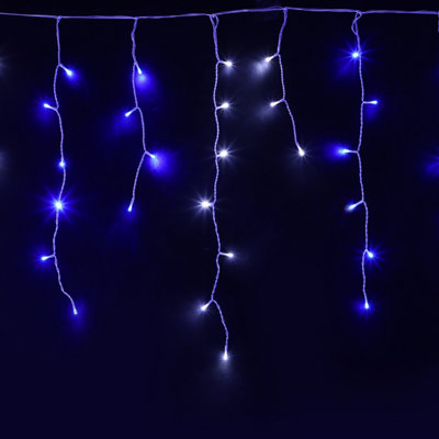 AMOS 720 Blue & White LED Christmas Icicle Lights Snow Effect with Memory Function Timer Price Comparisons | Compare The Build
