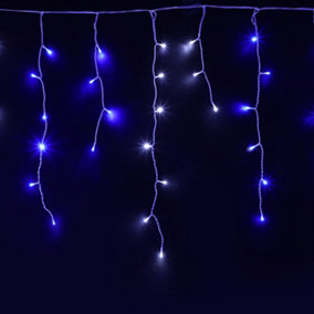 AMOS 720 Blue & White LED Christmas Icicle Lights Snow Effect with Memory Function Timer