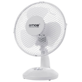 AMOS 9" Oscillating 3 Speed Desktop Desk Table Fan Portable Adjustable Electric Tilting Air Cooling Home Office Fan