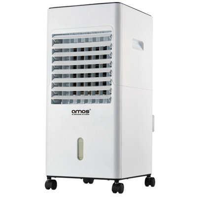 AMOS Air Cooler with Heat Function 3 Fan Speed Digital Display & Remote Control 5L Water Tank 12h Timer 65-2000W - White