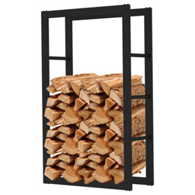 AMOS Firewood Log Rack Storage Holder Black