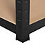 AMOS Heavy Duty 5 Tier Steel Adjustable Shelving Shelf Racking Unit Storage Rack 180 x 90 x 40cm - Black