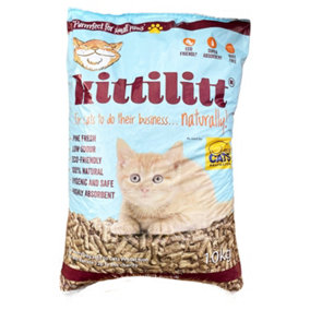 AMOS KittiLitt Natural Kitten Litter 10 kg, Pine Fresh, Hygienic, Low odour, 100% Sustainable, Premium Non-Clumping Cat Litter