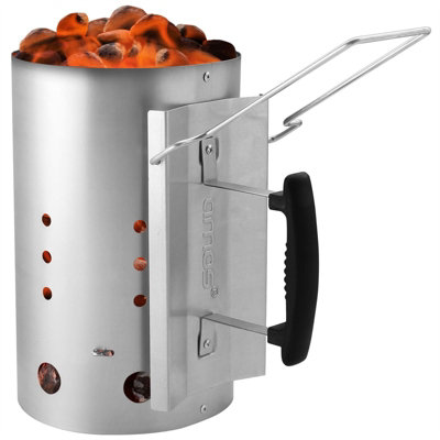 AMOS Large Steel Chimney Starter with Handle