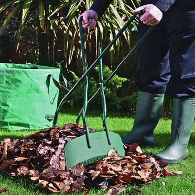 AMOS Leaf Grabber Long Handled Heavy Duty Garden Leaf Collector