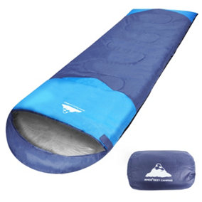 AMOS Sleeping Bags for Outdoor Adventures Lightweight Waterproof and Warm - Blue