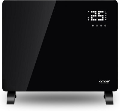 AMOS Smart Electric Glass Panel Heater 1000W Wifi Enabled Digital Display Timer & Thermostat