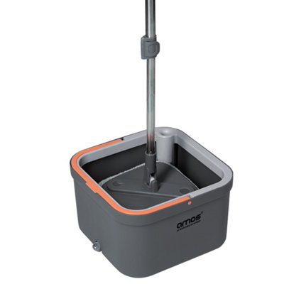 AMOS Spin Mop & Bucket Set - Self Cleaning, Rotating Mop with 3X ...