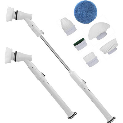 Cordless Scrubber Rechargeable Shower Cleaning Brush 6 Replaceable Cleaning  Heads Multi-Purpose for Cleaning Tub Tile