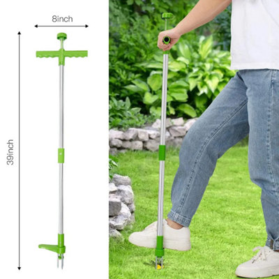 AMOS Weed Twister Push Twist & Pull Claw Garden Lawn Easy Root Remover Killer Grabber Long Handled Lightweight Tool