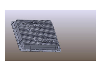 AMR D400 Ductile Iron Double Triangular Manhole Cover 600 X 600 X 100 mm