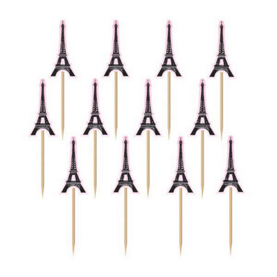 Amscan A Day In Paris Cocktail Sticks (Pack of 36) Black/White (One Size)