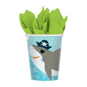 Amscan Ahoy Paper 1st Birthday Party Cup (Pack of 8) Blue/Grey/White (One Size)